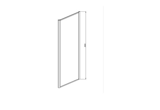 AQ ARI WA 10020BL Неподвижная душевая стенка 1000x2000, для комбинации с дверью, профиль черный, стекло прозрачное