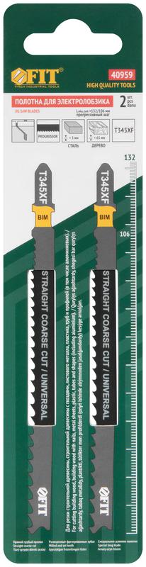 Набор полотен по дереву металлу пластмассе Bimetal фрезерованные зубья 132/106мм перемен. шаг T345XF (уп.2шт) FIT 40959