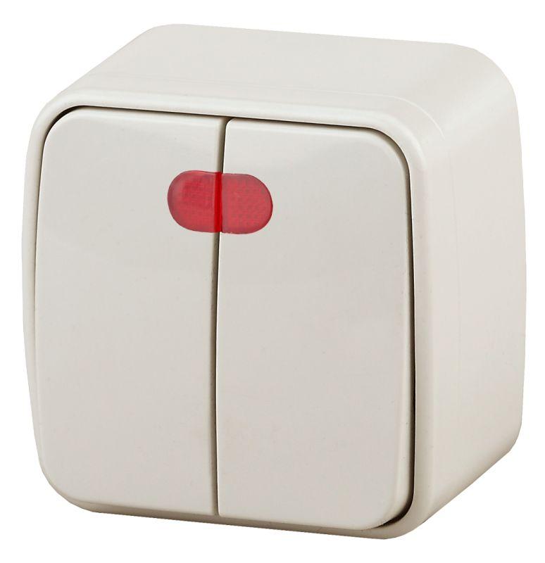 Выключатель 2-кл. ОП Polo 3-105-02 10А 250В IP20 с подсветкой слон. кость Intro Б0053545