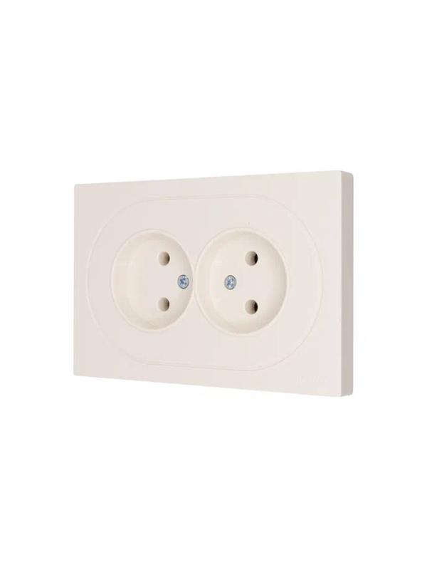 Розетка 2-м СП OSEN без заземл. ПБТ механизм сл. кость LEZARD 743-9000-128B