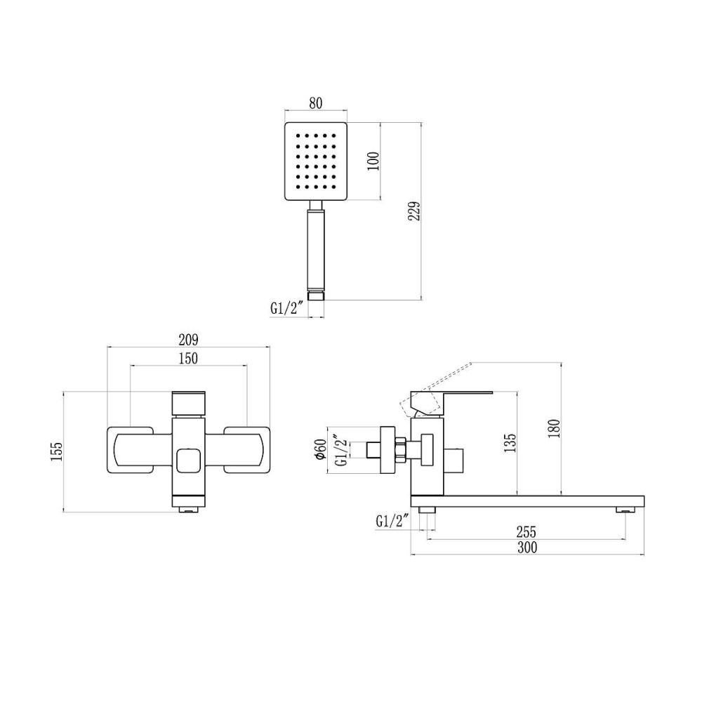 Смеситель для ванны Savol S-SUS4001, сатин