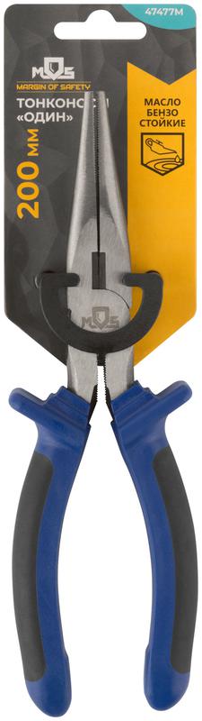 Тонконос "Один" двухцветные обрезиненные ручки полированная сталь 200мм MOS 47477М