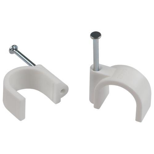 Скоба крепежная круглая 20мм пластик. бел. (уп.50шт) Эра Б0066658