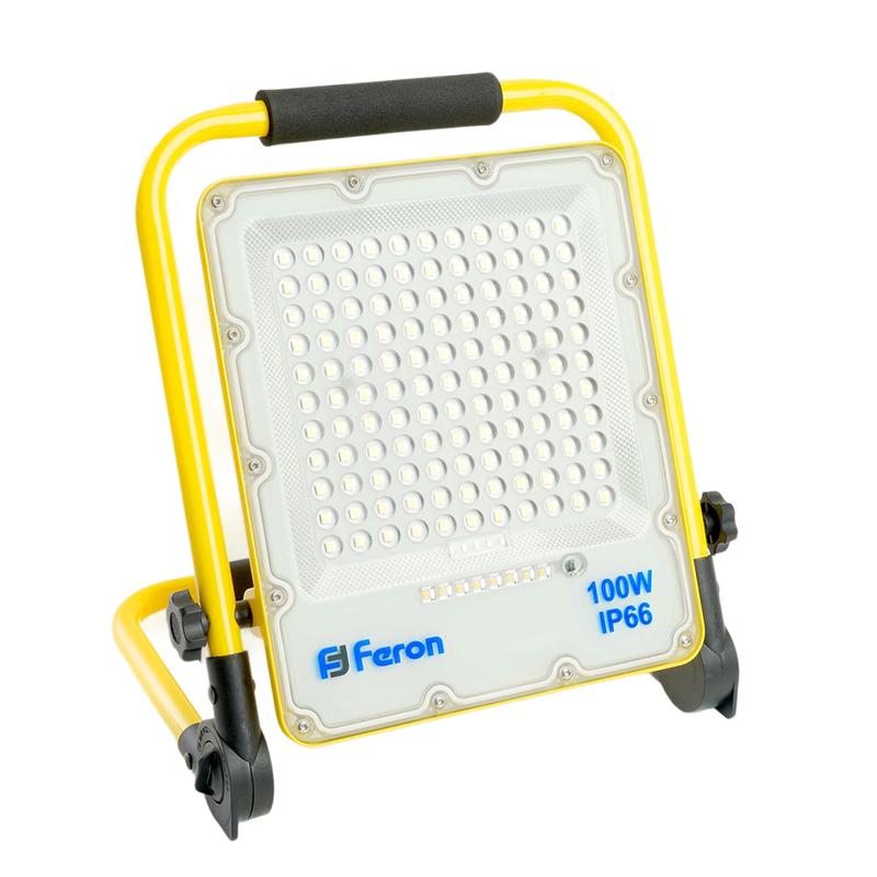 Прожектор светодиодный переносной с зарядным устройством 10хH 18650 6400К IP66 LL-952 FERON 48677