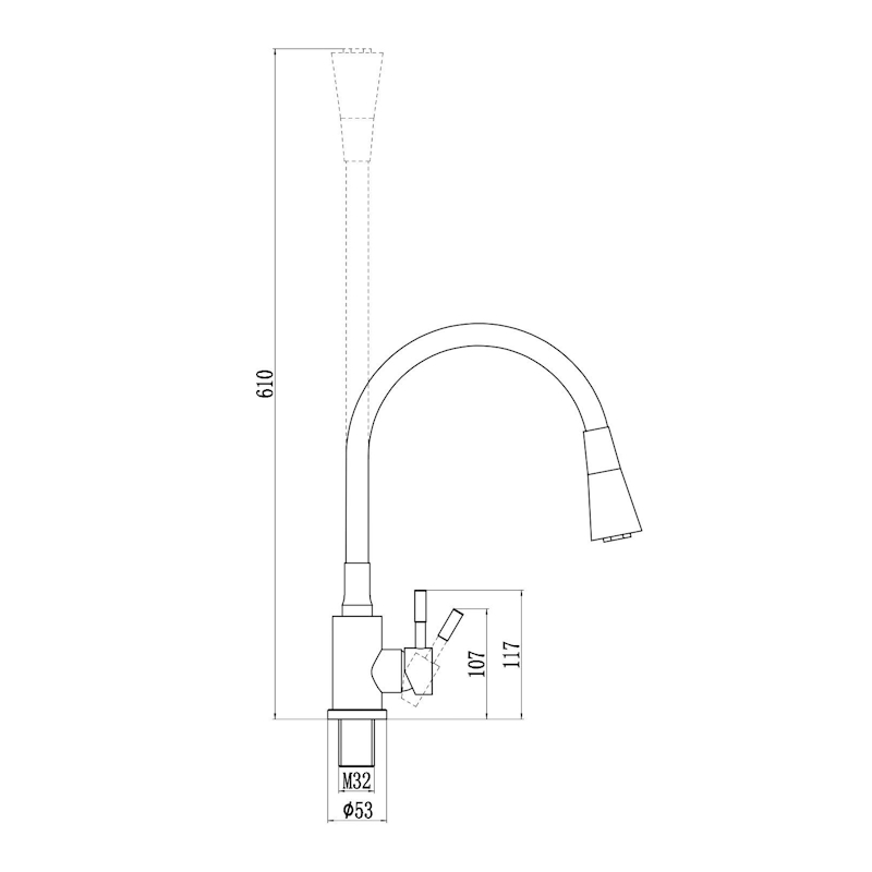 Смеситель для кухни с гибким изливом и режимом душ Savol S-3002CM-12, матовое золото