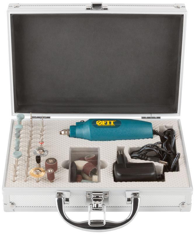 Машина гравировальная мини 12В 12000об/мин 3.2мм адаптер набор насадок FIT 80531