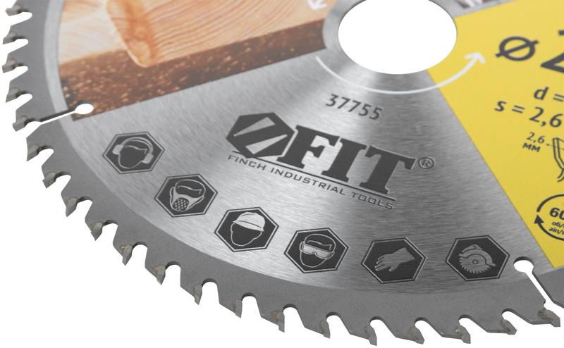 Диск пильный для циркулярных пил по дереву 216х32/30х60T FIT 37755