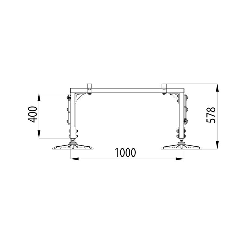 Конструкция опорная для установки оборудования TECHNORAPTOR FOOT 1000х2500 HD КМ TR0212