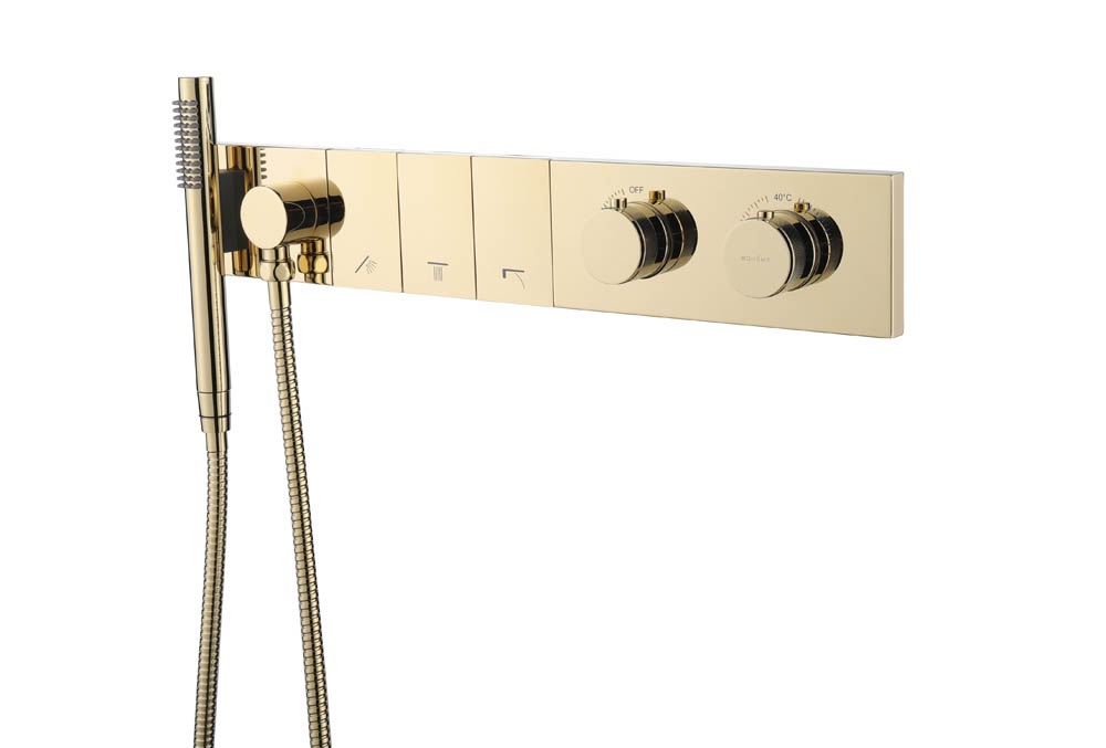 Смеситель ZODIAC THERMO с ручным душем GOLD