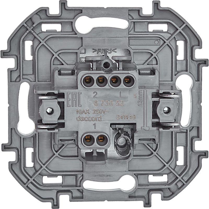 Переключатель 1-кл. Inspiria 10А IP20 250В 10AX механизм алюм. IEK 673652