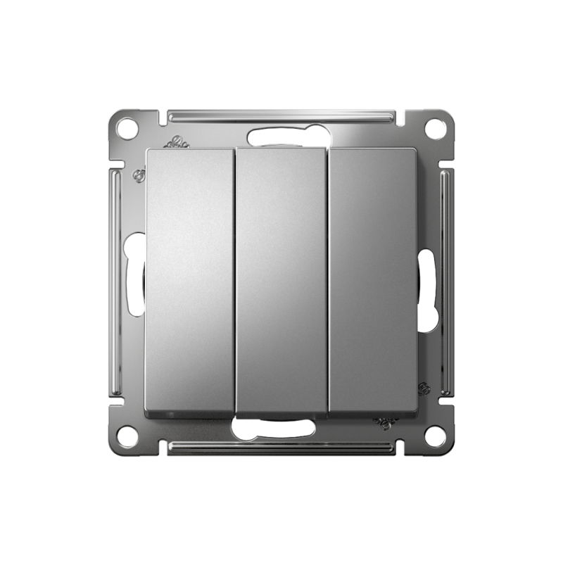 Выключатель 3-кл. СП AtlasDesign 10А IP20 (сх. 1+1+1) 10AX механизм сталь SE ATN000931