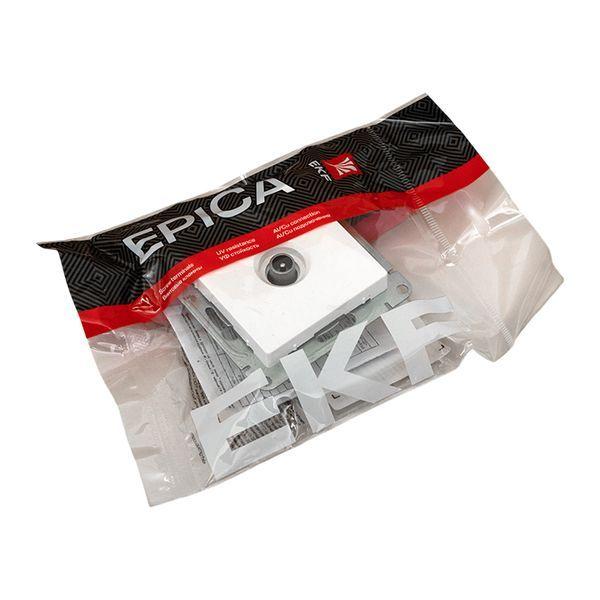 Розетка телевизионная проходная TV СП Эпика механизм бел. EKF UP1-SOW-TV-2