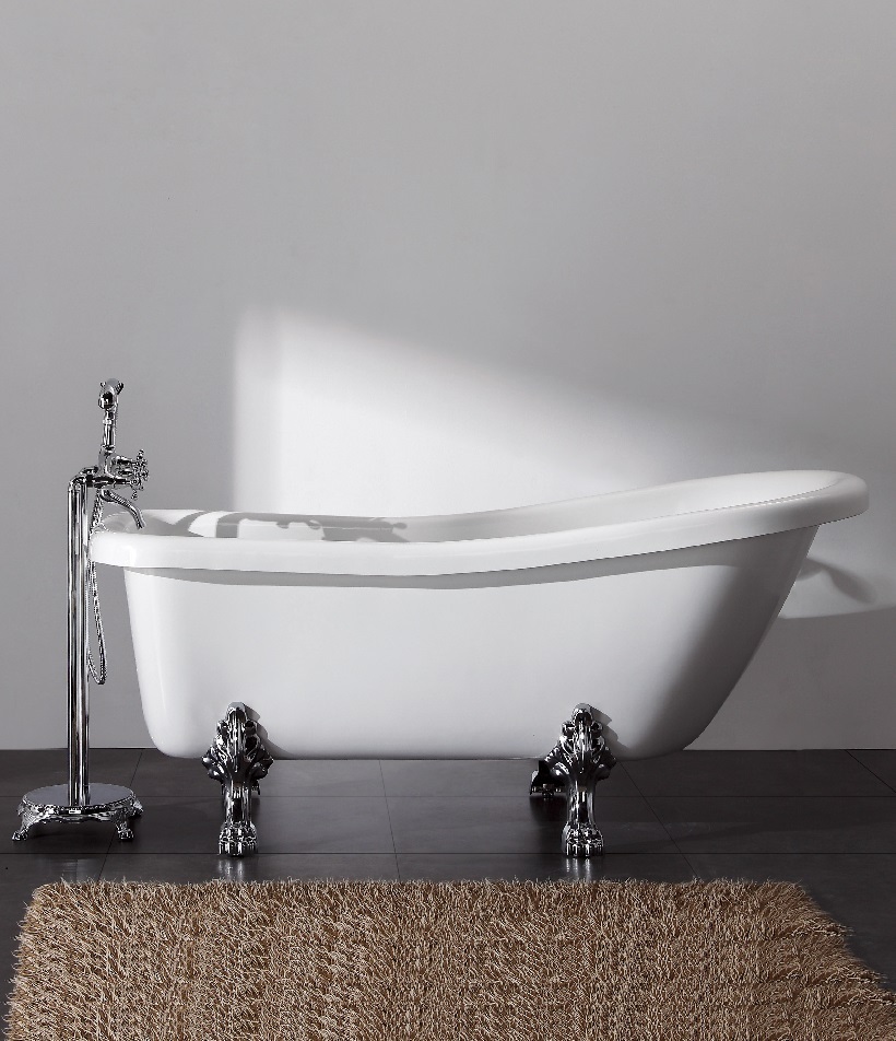 Ванна VITO 150 акриловая отдельностоящая Ceruttispa (1550x740x750) на львиных алюминиевых лапах (хром)