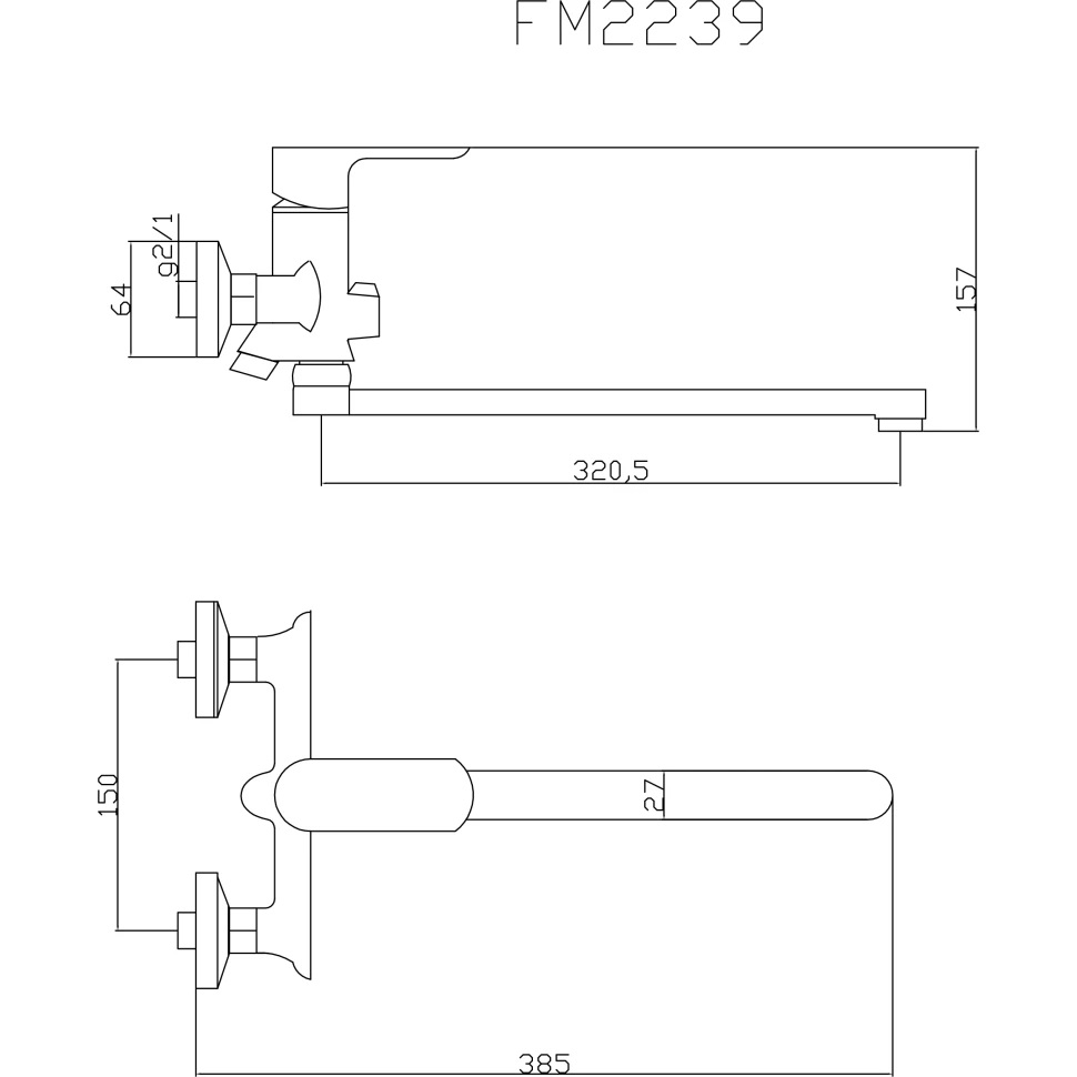 Смеситель для ванны Fmark FM2239, хром