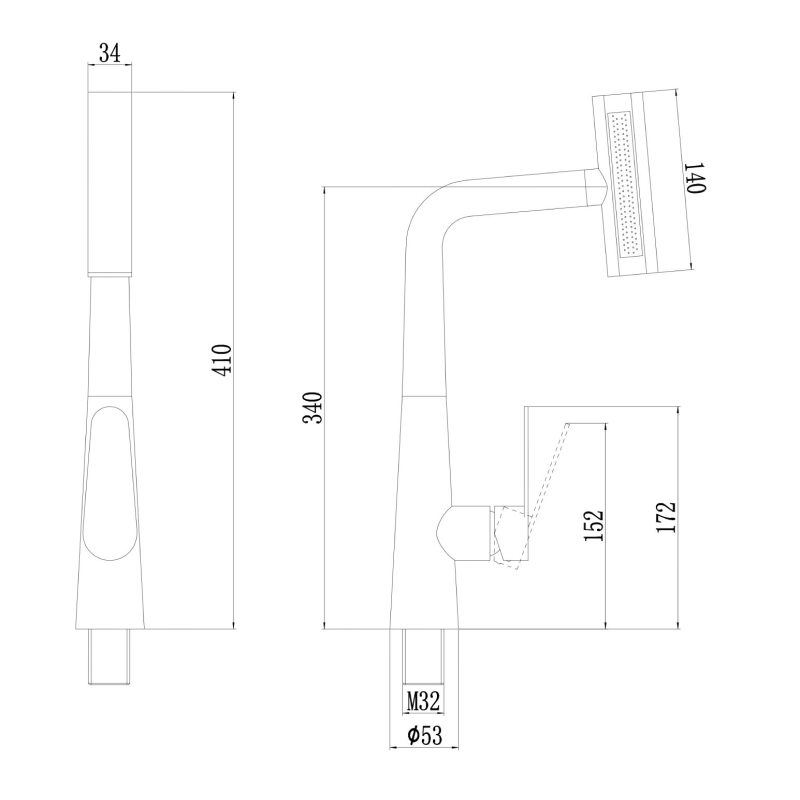 Смеситель для кухни Fmark FS8277Q, графит
