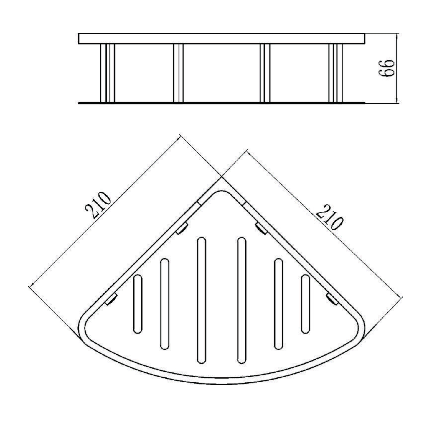 Полка угловая Savol S-002677, хром
