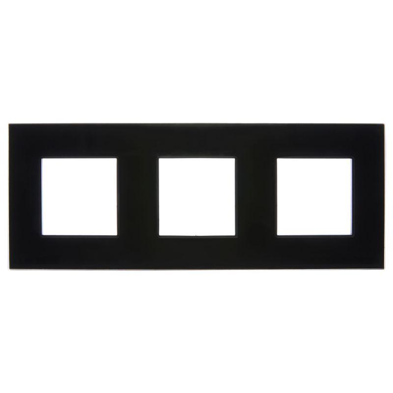 Рамка 3-м SKANDY SK-F23Bl стекло черн. IEK SK-M32-G-K02