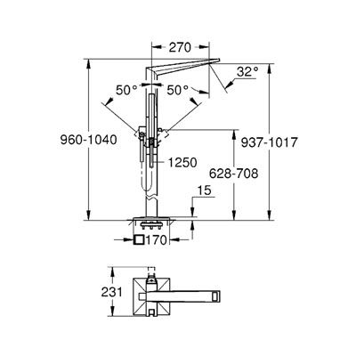 Смеситель Grohe Allure Brilliant 23119000 напольный для ванны