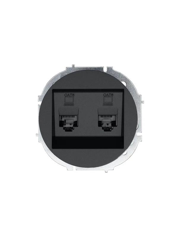 Розетка компьютерная 2-м СП OSEN кат.6 с модулем механизм черн. бархат LEZARD 743-4288-142