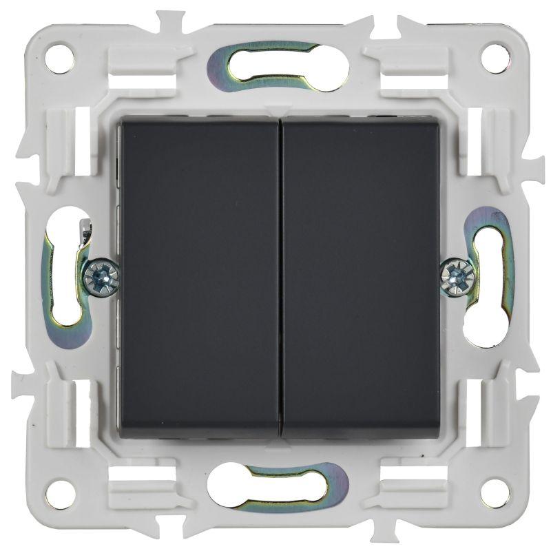 Выключатель перекрестный 2-кл. SKANDY 10А SK-V06Bl черн. IEK SK-V23-0-10-K02