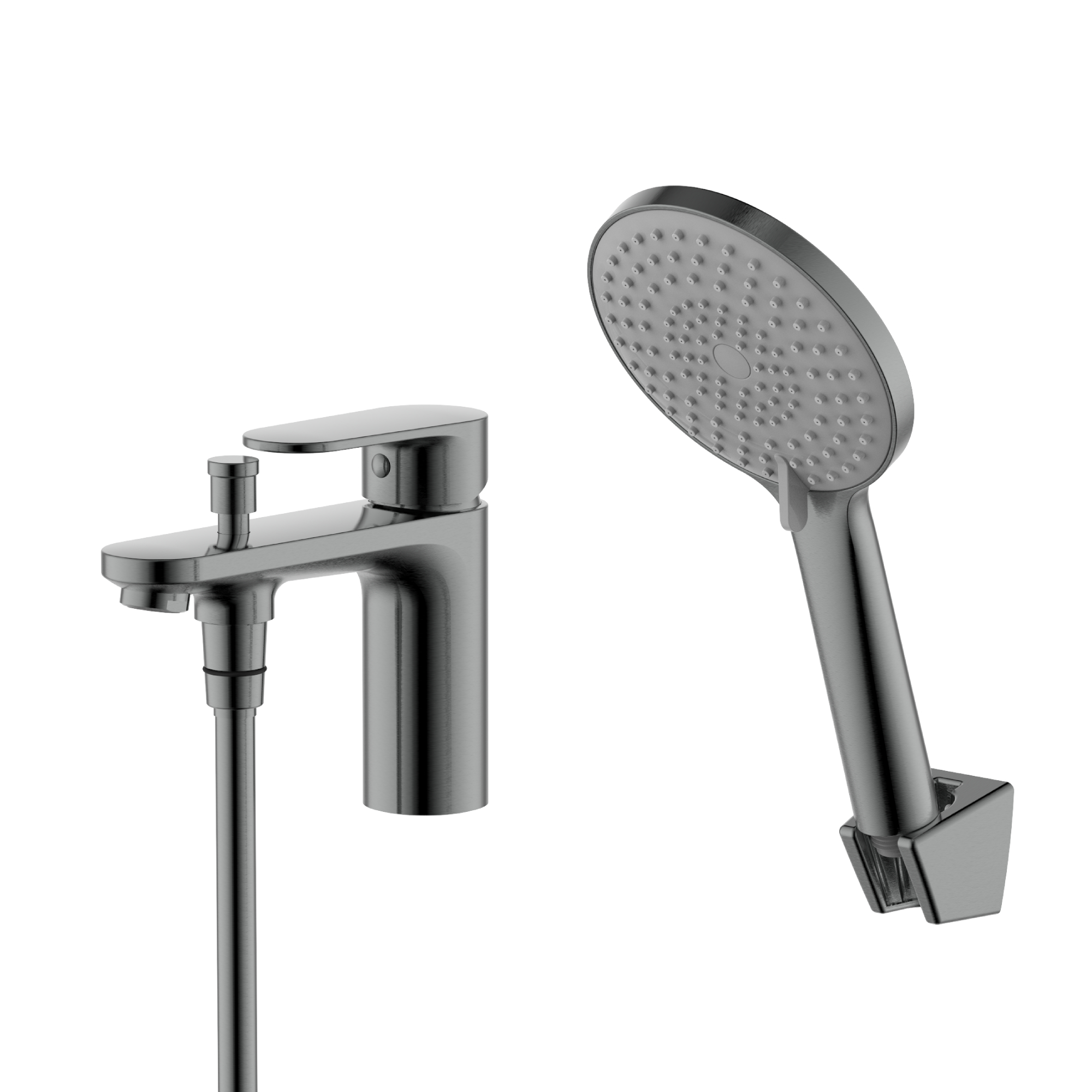 Cмеситель Aquatek НИКА врезной на борт ванны на 1 отв.          AQ1844BGM     оружейная сталь