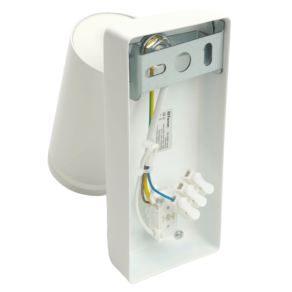 Светильник ДБО GU10 без лампы наклонный с выключателем белый