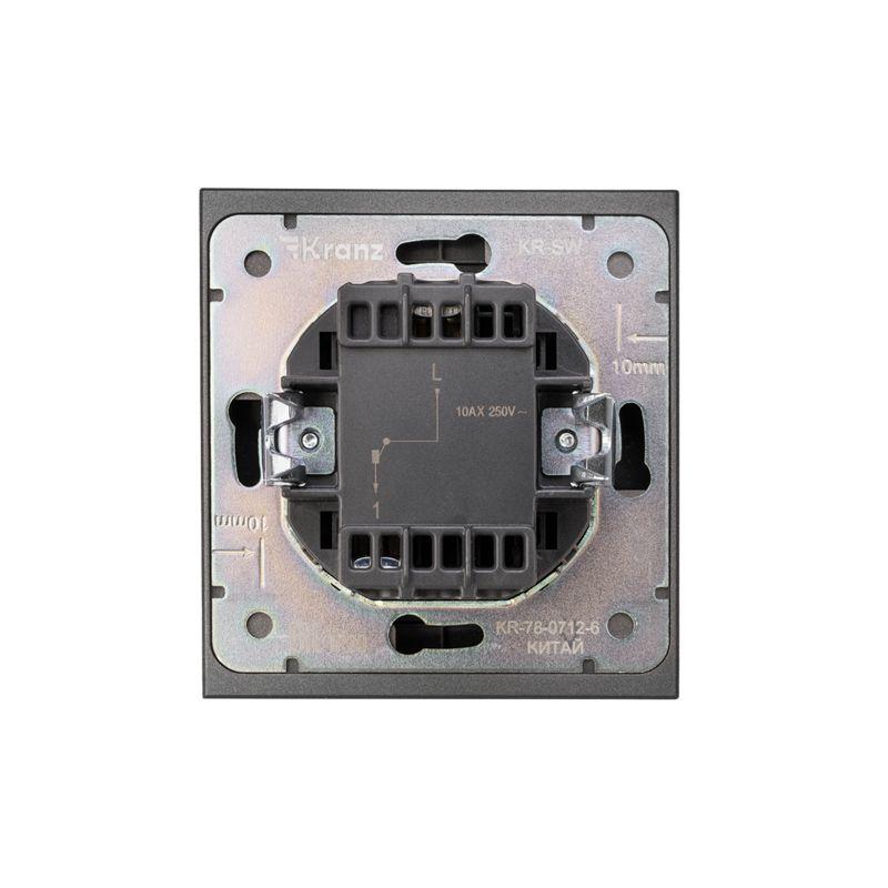 Выключатель 1-кл. СП STRONG MIELE 10А возвратный графит Kranz KR-78-0712-6