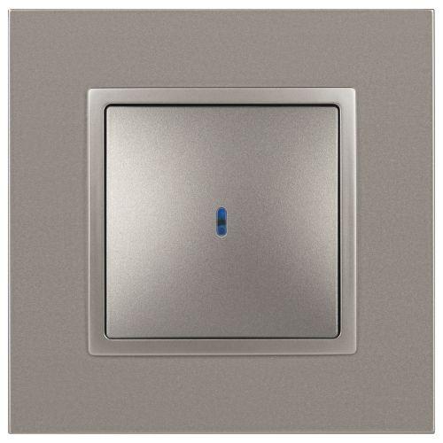 Выключатель Elegance 14-1102-16 250В 10АХ с подсветкой титан Эра Б0065785