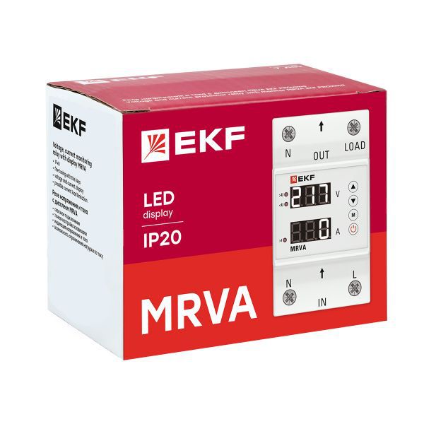 Реле напряжения и тока с дисплеем MRVA 40А PROxima EKF MRVA-40A