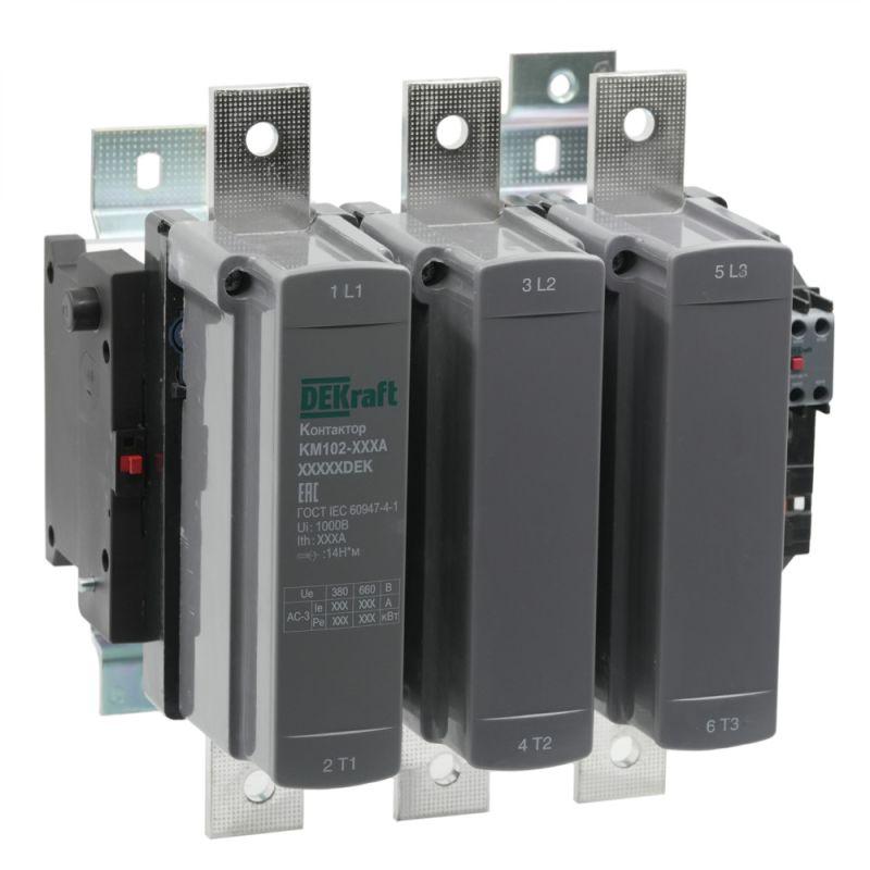 Контактор 630А 110В АС АС3 АС4 1НО+1НЗ КМ-102 DEKraft 21972DEK