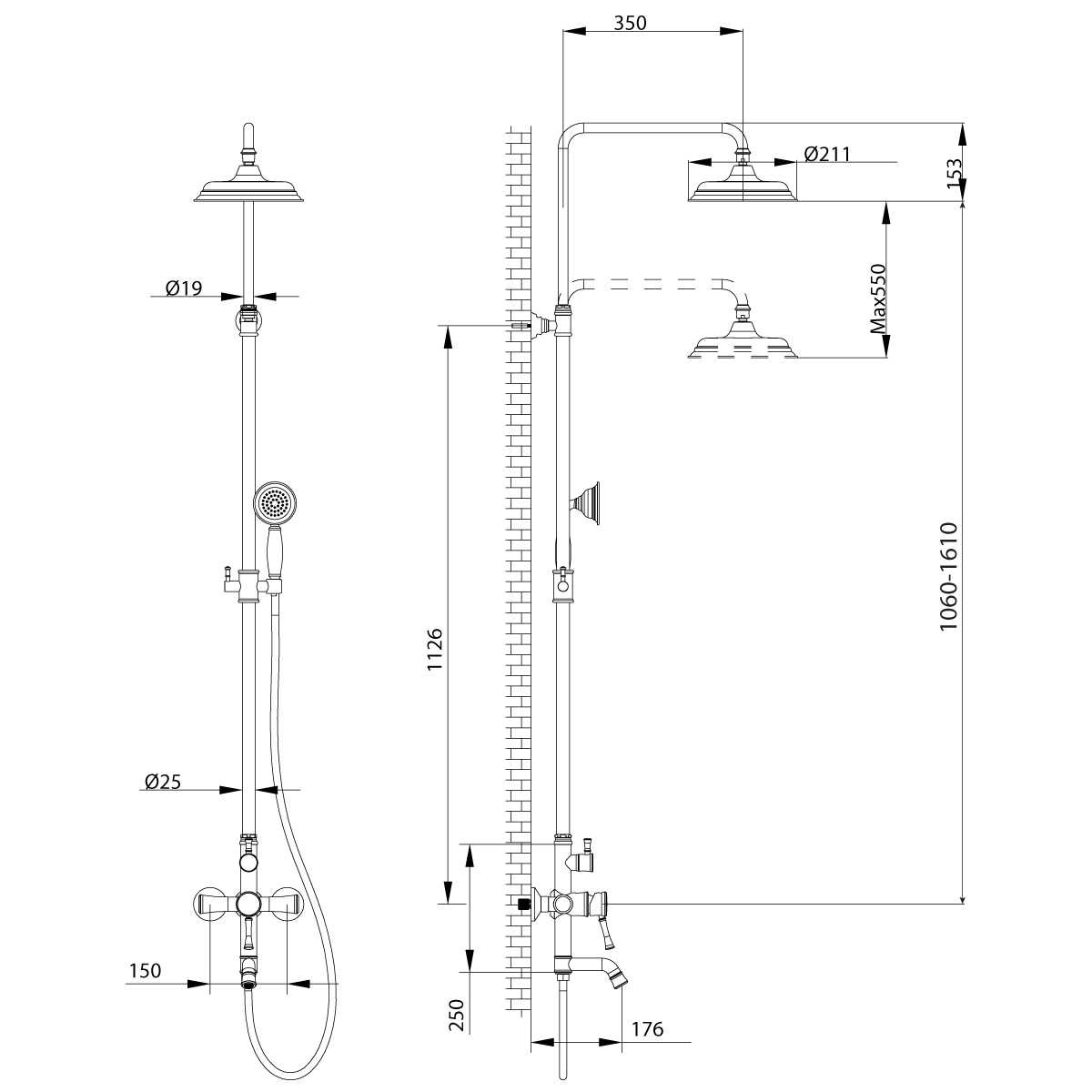 Душевая программа для ванны Lemark Peretto (LM6362RB)