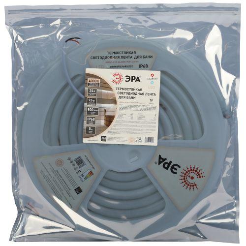 Лента светодиодная LS2835-9.6-120-24-4000K-IP68-5м 24В термостойкая для бани нейтр. бел. в комплекте: 2 заглушки; 10 крепежей (уп.5м) Эра Б0062326