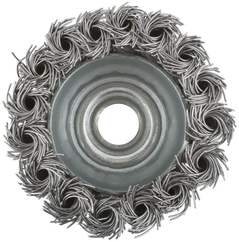 Корщетка тип "чашка" гайка М14 стальная витая проволока 65мм MOS 38951М