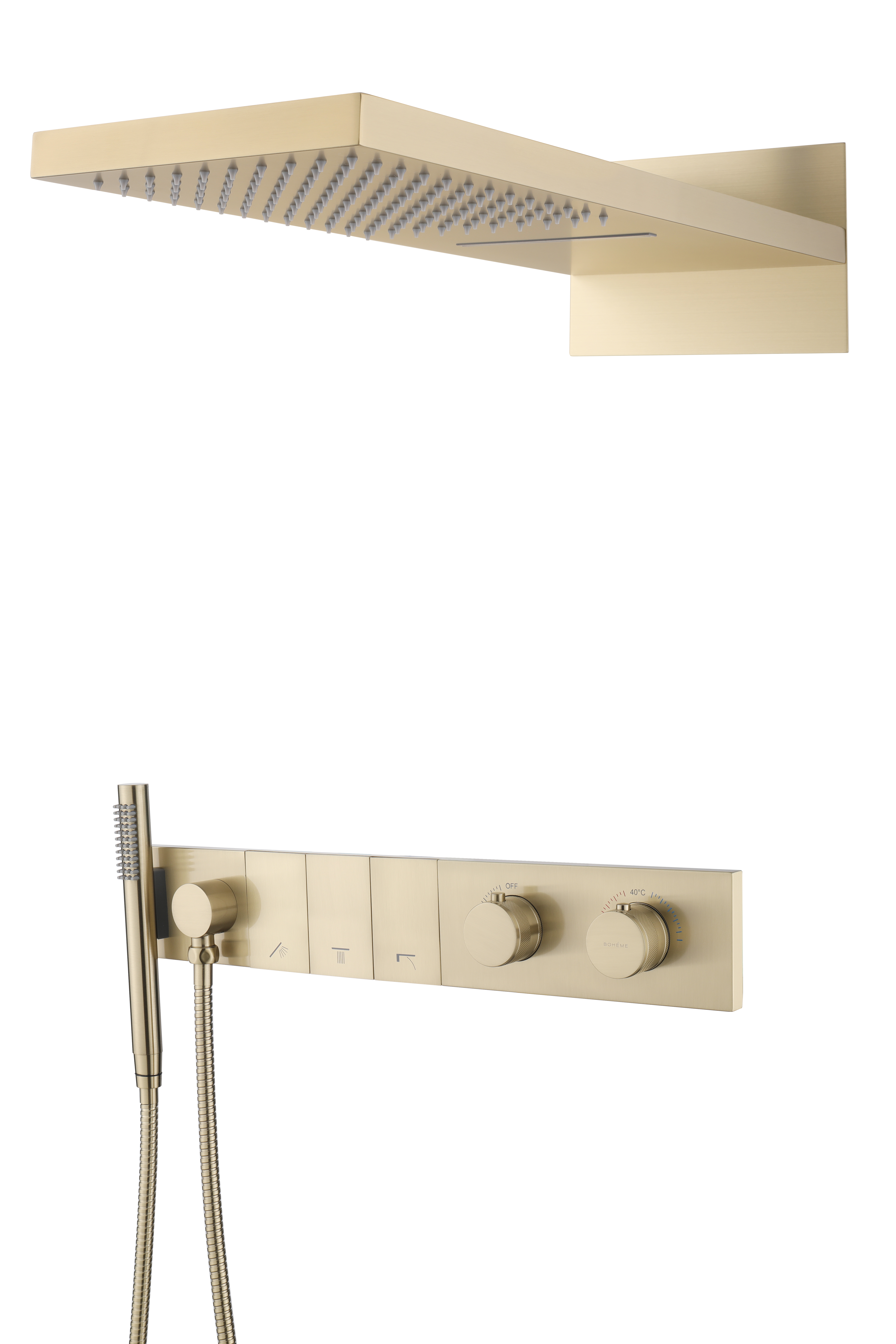 Встроенная душевая система  ZODIAC с термостатом, трехпозиционная GOLD