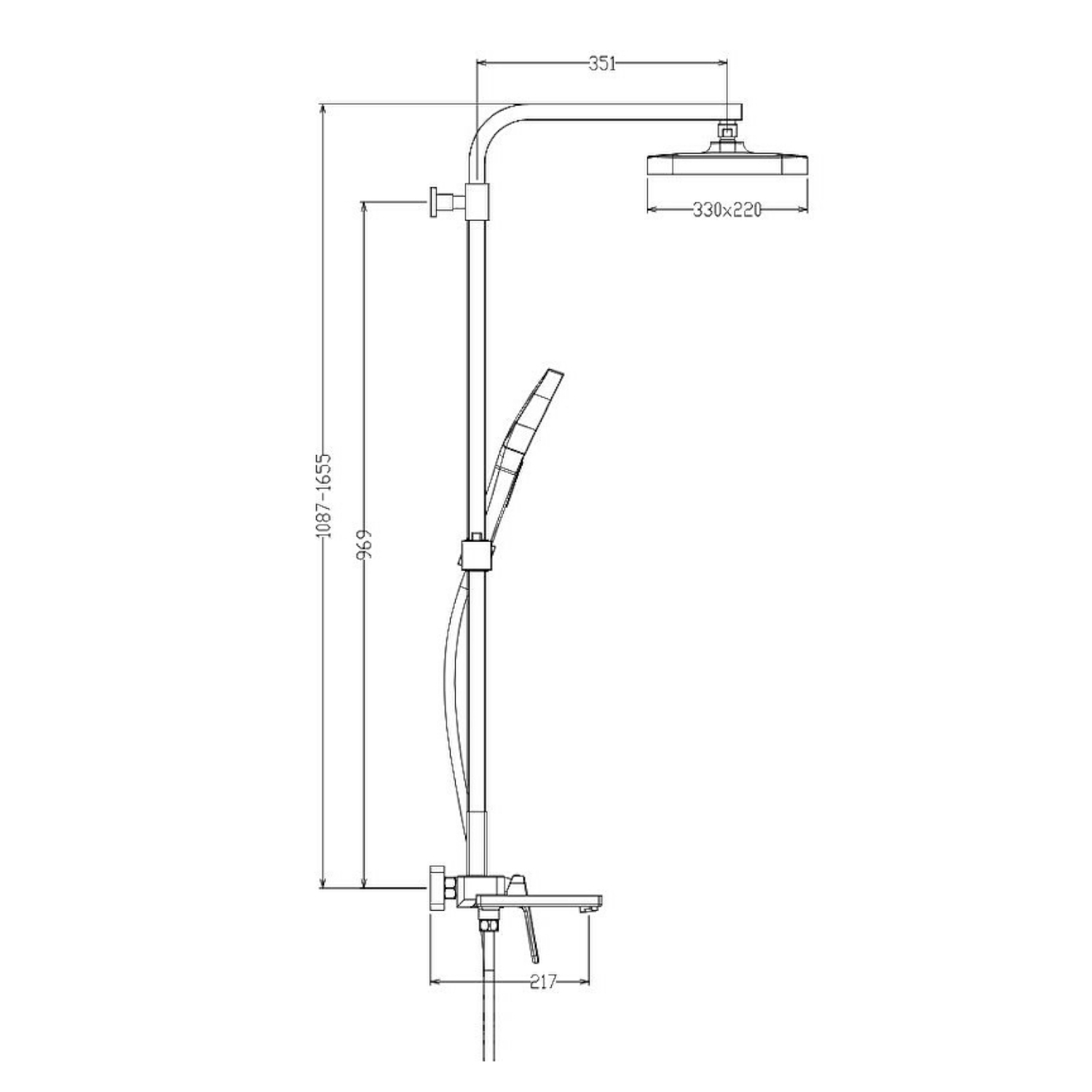 Душевая система Raglo R51.24, хром