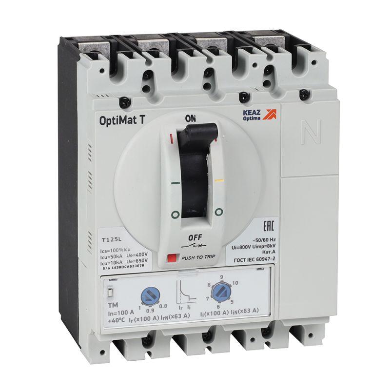 Выключатель автоматический OptiMat T125L TM 50A 4P КЭАЗ 355747