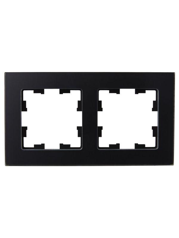 Рамка 2-м BRITE РУ-2-2-Бр стекло черн. матов. IEK BR-M22-G-31-K02