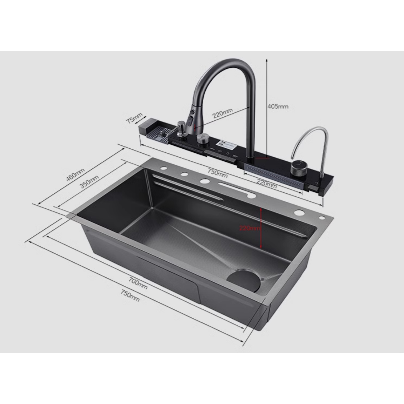 Многофункциональная кухонная мойка Savol S-SC002C, матовое золото