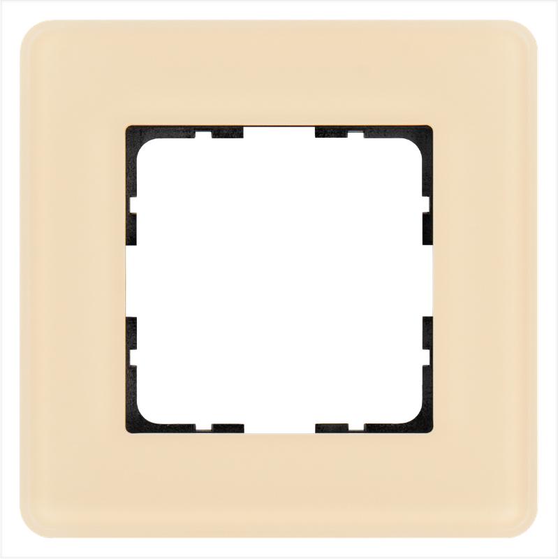 Рамка 1-м G-Glass закругленная стекло матов. тауп Jasmart G1001GT-RM