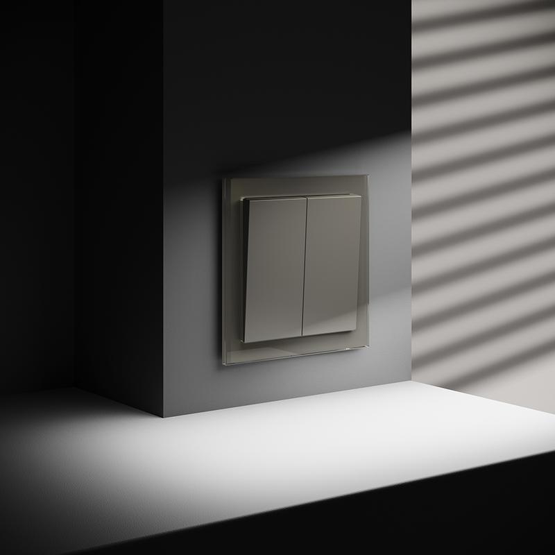 Переключатель проходной 2-кл. СП S70 10А механизм шелк Voltum VLS020304