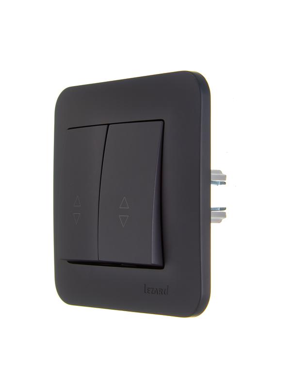 Переключатель проходной 2-кл.СП ASTI 10А IP20 в сборе черн. бархат LEZARD 7081-4242-106