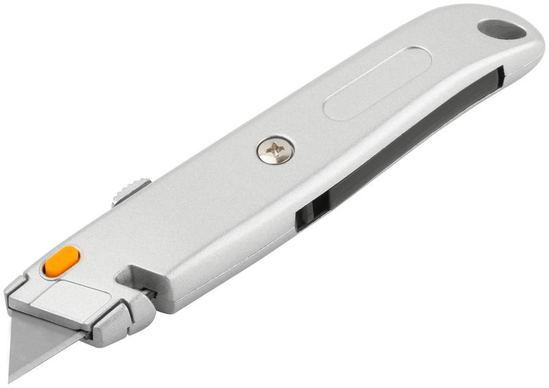Нож для напольных покрытий серый металлический корпус кассета 4 лезвия FIT 10342