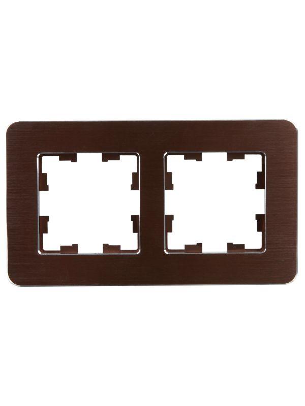 Рамка 2-м BRITE РУ-2-1-Бр метал. коричн. RE AL IEK BR-M22-M-21-K30