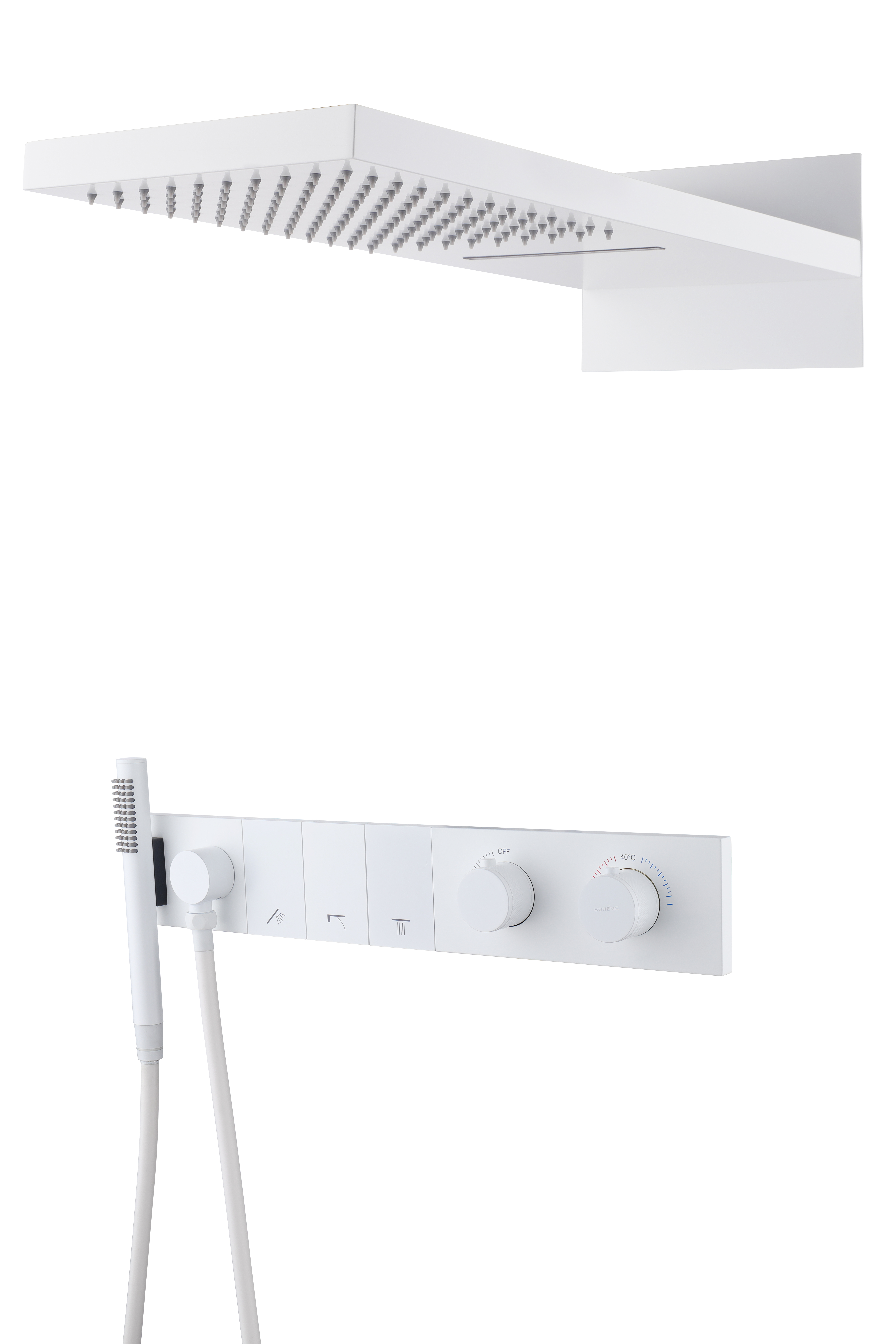 Встроенная душевая система  ZODIAC с термостатом, трехпозиционная Black