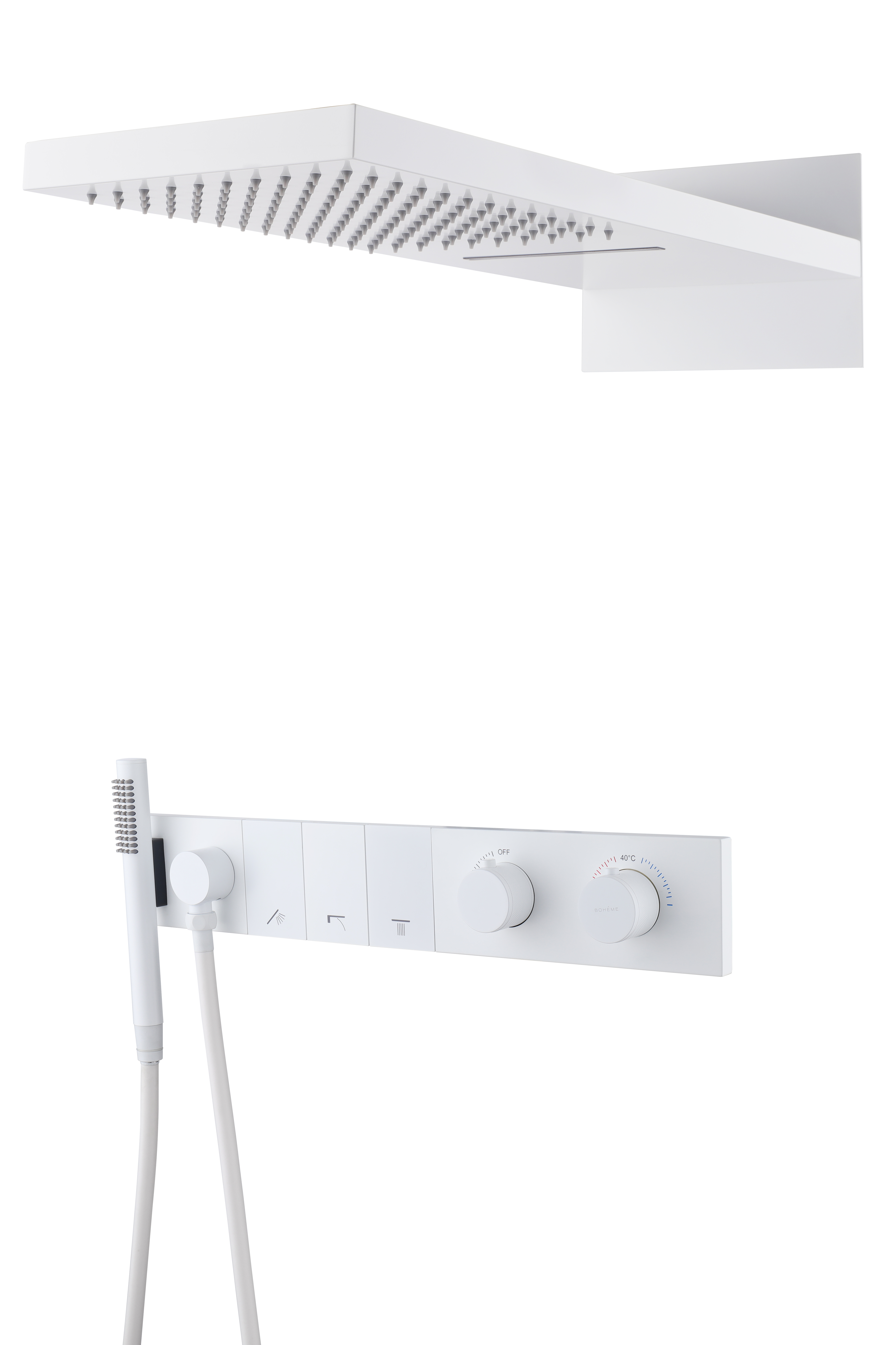 Встроенная душевая система  ZODIAC с термостатом, трехпозиционная NIKEL BRUSH