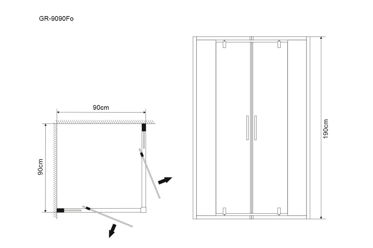 Душевое ограждение GR-9090 Forta (90*90*190)