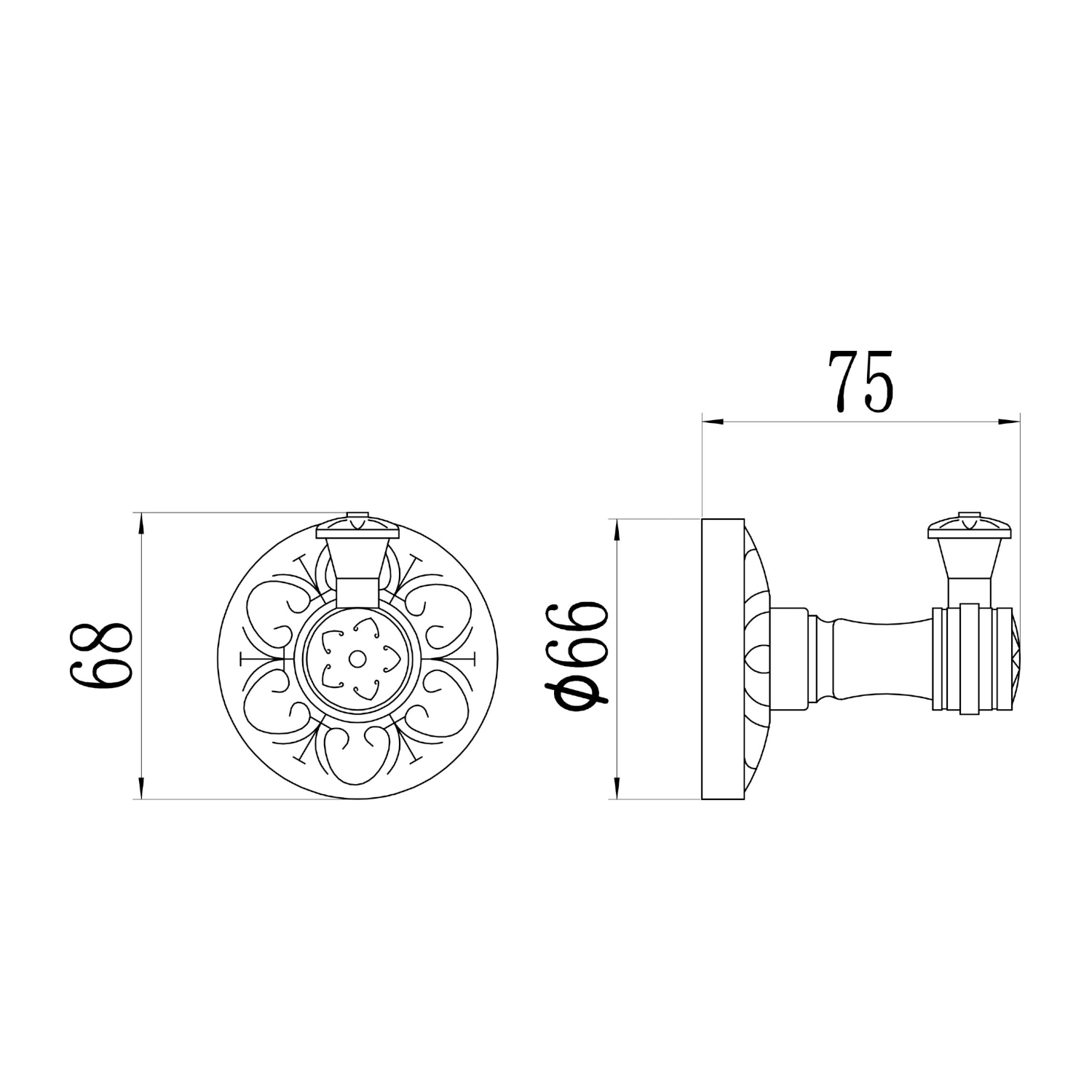 Крючок для ванной комнаты Savol S-005853C, бронза