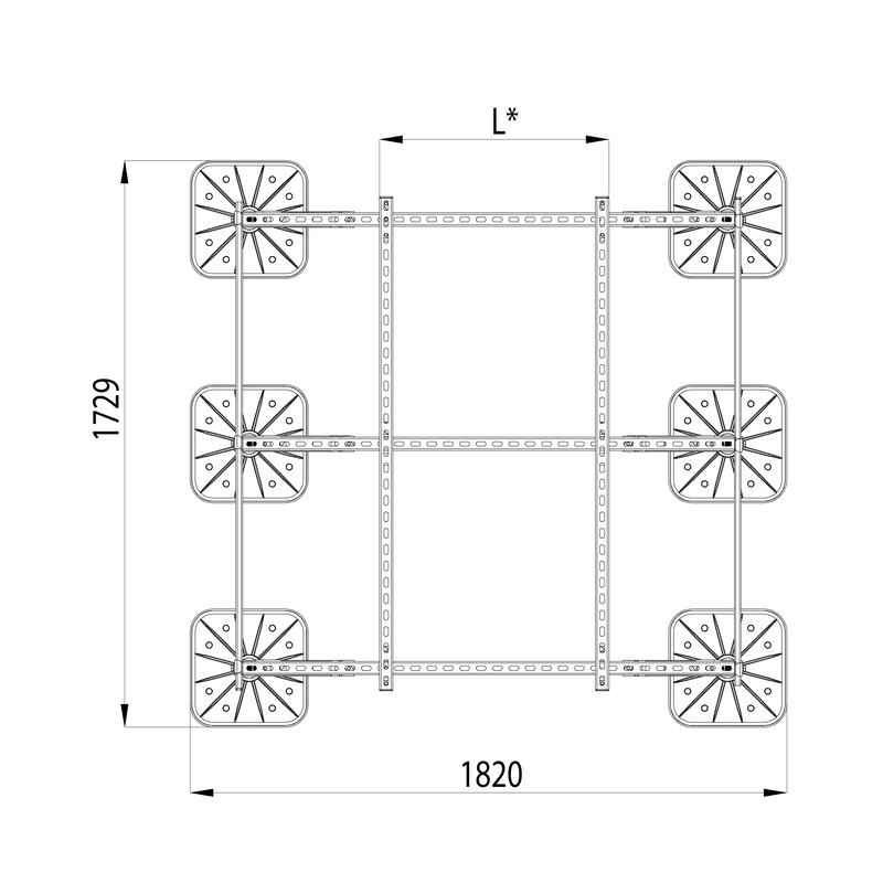 Конструкция опорная для установки оборудования TECHNORAPTOR FOOT 1500х1500 тип 3 HD КМ TR0233