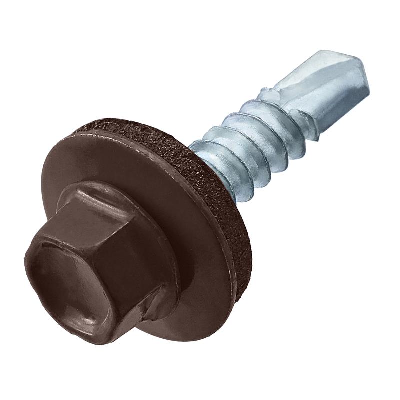 Саморез кровельный 4.8х28(29) RAL 8017 шоколад./корич. (ведро) (уп.300шт) СТРОЙМЕТИЗ 2100016