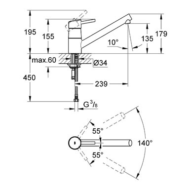 Смеситель Grohe Concetto 32659001 для кухни